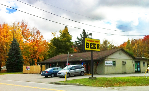 The Beverage Shop Beer Distributor is conveniently located on Rt 97 in Erie, PA and is easily recognized by our big yellow Beer Distributor sign (shown.)